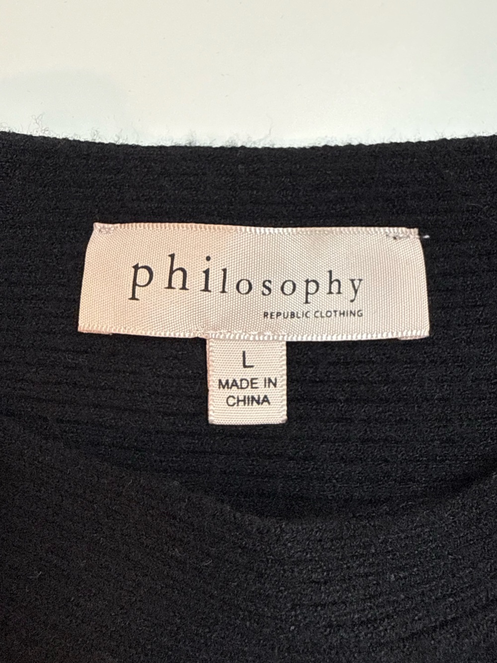 Philosophy Republic Clothing  | Ribbed Dolman Sleeve Sweater | Black | Large - Picture 3 of 9